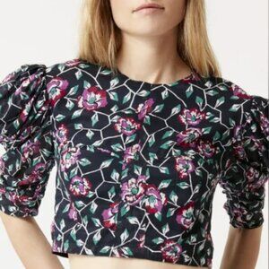 Isabel Marant Étoile Silva Floral Puff Sleeve Top